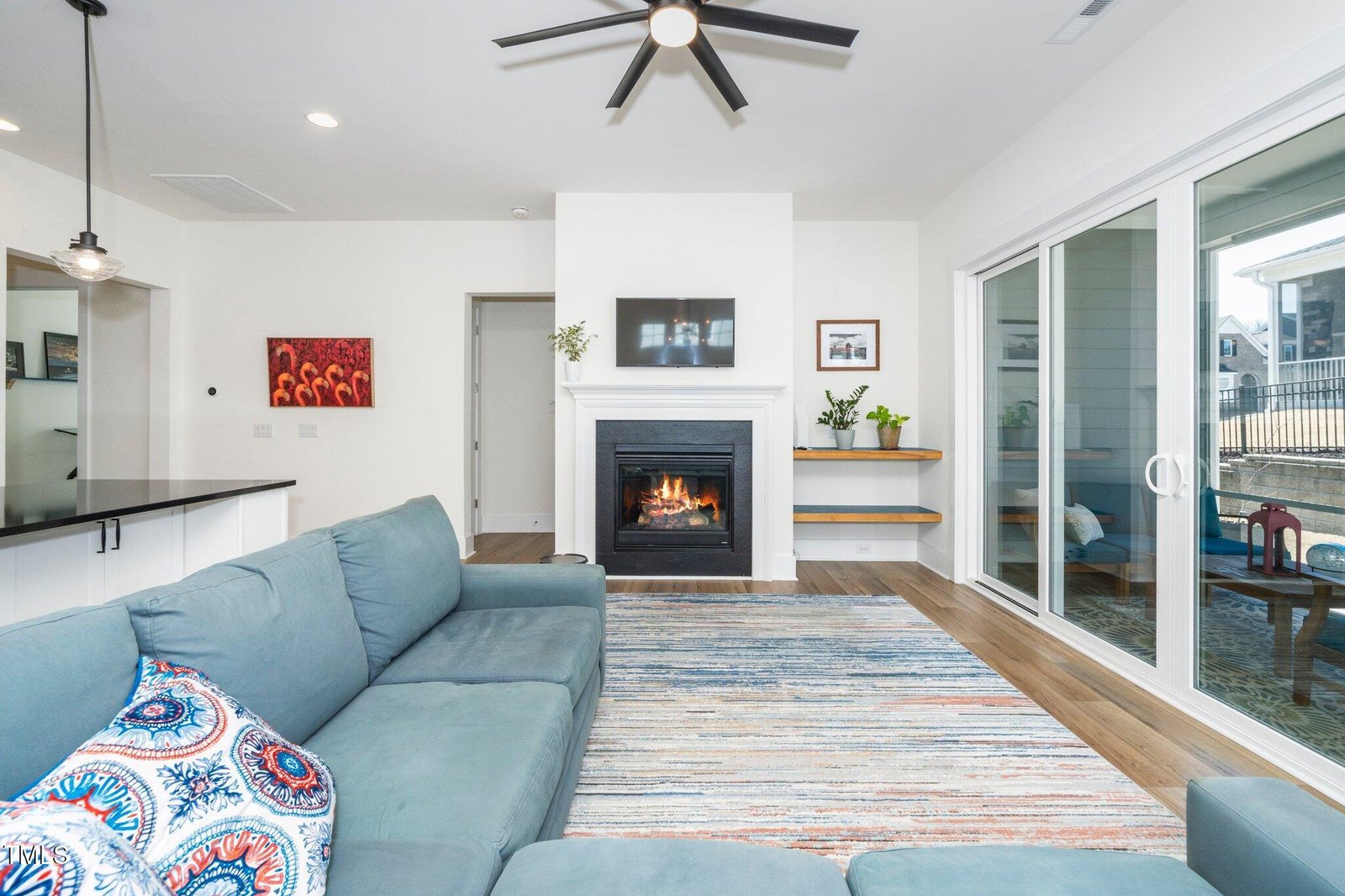 Open-concept living area ideal for 55+ buyers in Fuquay Varina